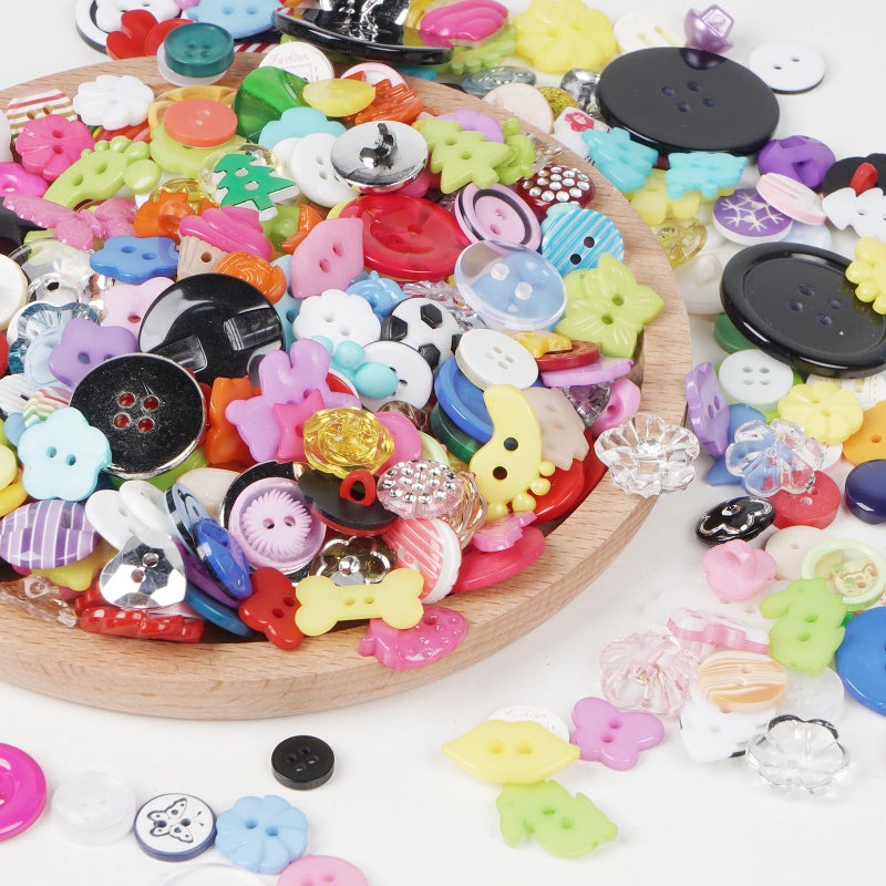 Chenkou Craft Random 100pcs Small Plastic Buttons DIY Sewing Craft Accessory (Mix) - Image 4
